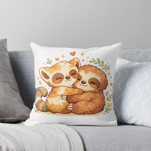 Item preview, Cute Red Panda and Sloth Hug Best Friends Woodland Animal Art Design designed and sold by inkoutninja.