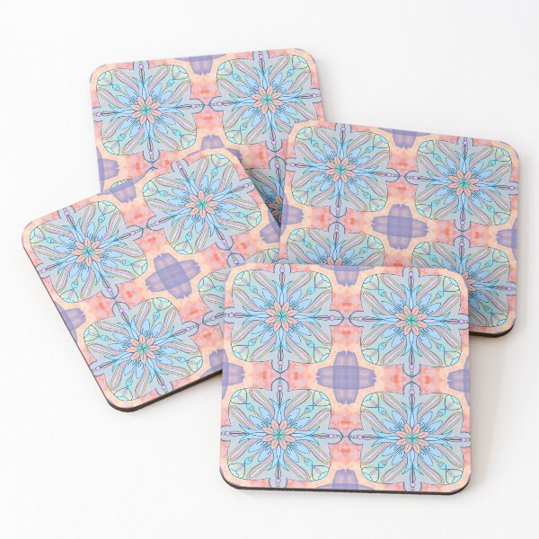 Item preview, Pastel purple cross with pastel peach floral pattern  designed and sold by NC NatureVisions.
