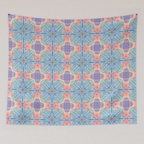 Item preview, Pastel purple cross with pastel peach floral pattern  designed and sold by NC NatureVisions.