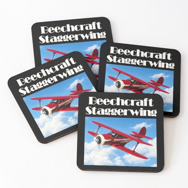 Item preview, beechcraft staggerwing red and white biplane model 17 designed and sold by PilotandPlane.