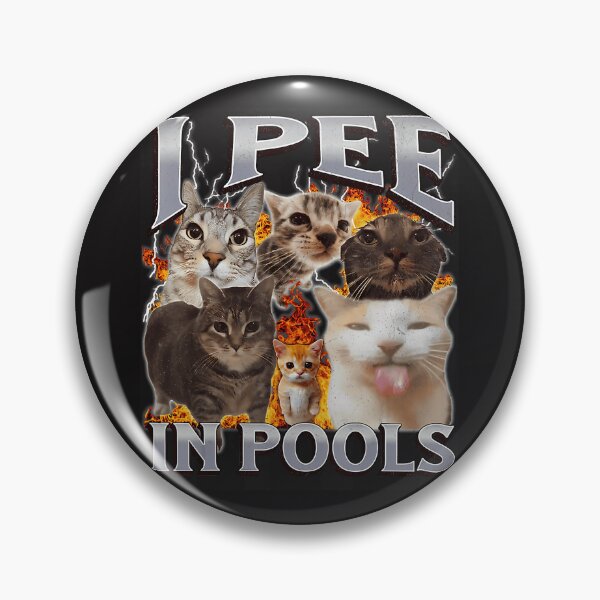 Item preview, I Pee In Pools Funny Cat Meme Chaotic Humor designed and sold by Ach Art.