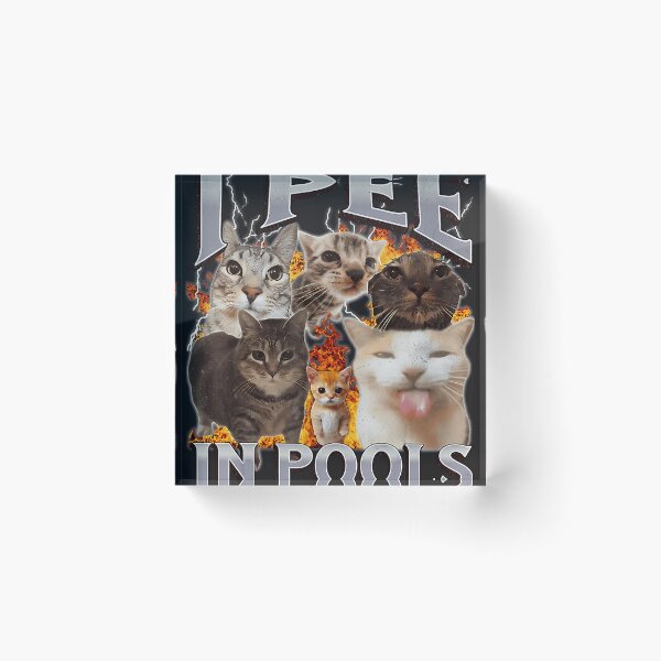 Item preview, I Pee In Pools Funny Cat Meme Chaotic Humor designed and sold by Ach Art.