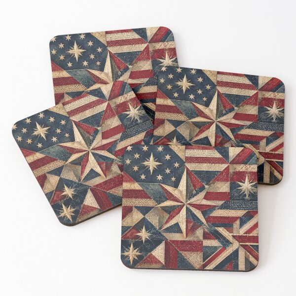 Item preview, Vintage Patchwork American Flag Star Pattern designed and sold by Avenuse style.