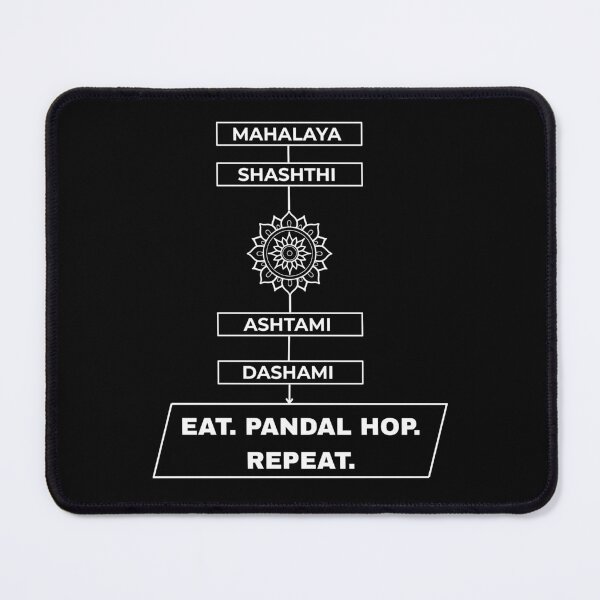 Item preview, Eat Pandal Hop Repeat Funny Bengali Durga Puja T-Shirt designed and sold by Jibon Pothiker Diary.