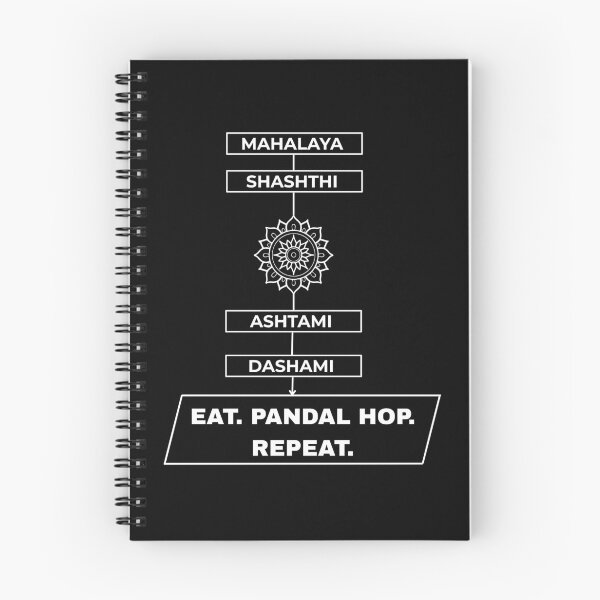 Item preview, Eat Pandal Hop Repeat Funny Bengali Durga Puja T-Shirt designed and sold by Jibon Pothiker Diary.