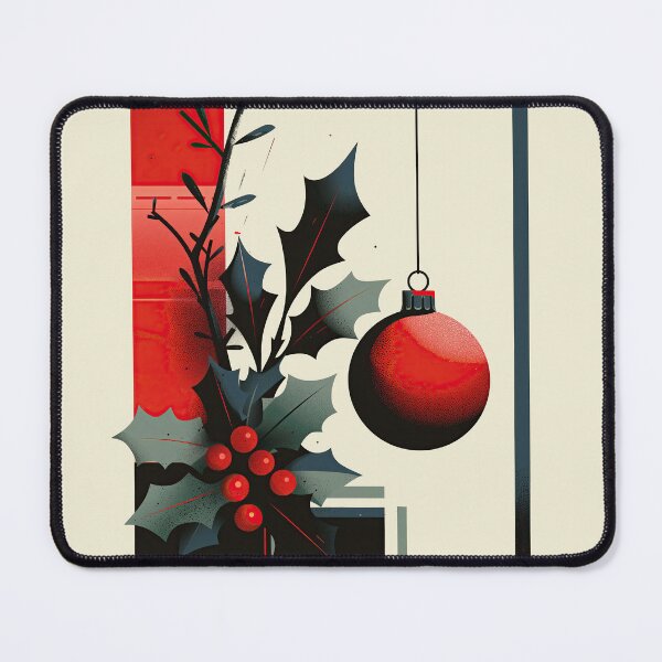 Item preview, Modern Abstract Christmas Holly and Ornament Art designed and sold by colorful-white.