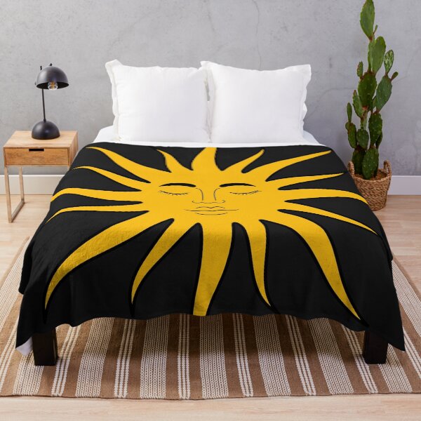 Item preview, Retro 1960's Sun Face Art Design On Black designed and sold by DEC02.
