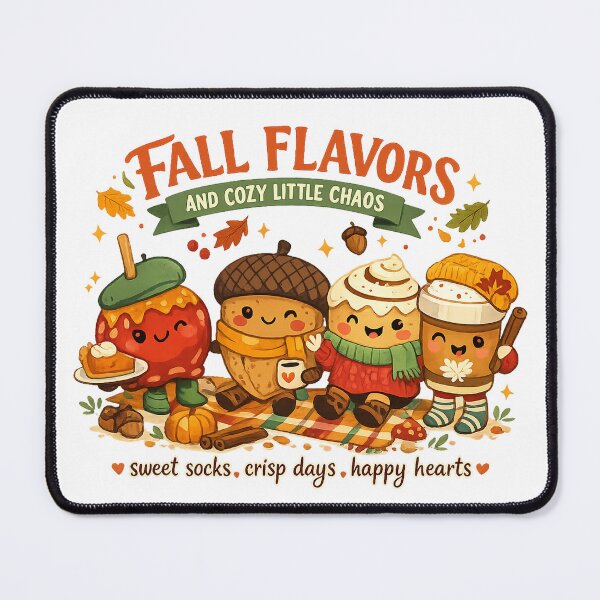 Item preview, Fall Flavors and Cozy Little Chaos Cute Autumn Food Pumpkin Spice Art designed and sold by inkoutninja.
