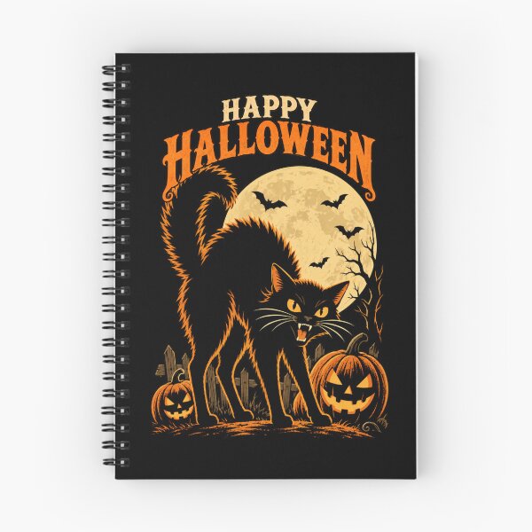 Item preview, Happy Halloween Black Cat and Jack-o-Lanterns designed and sold by TY-Cat-Tees.