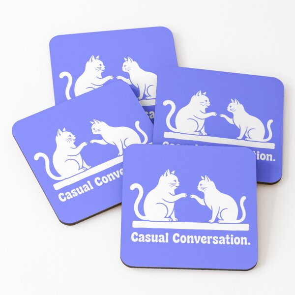 Item preview, Two Cats High Five Casual Conversation Minimalist Design designed and sold by ANJ Creative Designs.