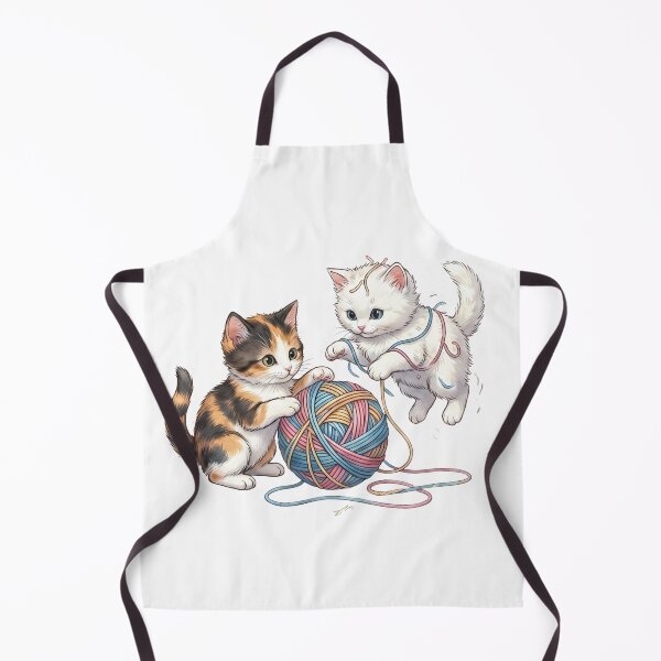 Item preview, Two Cute Kittens Playing Yarn Ball designed and sold by ThePrintArt.