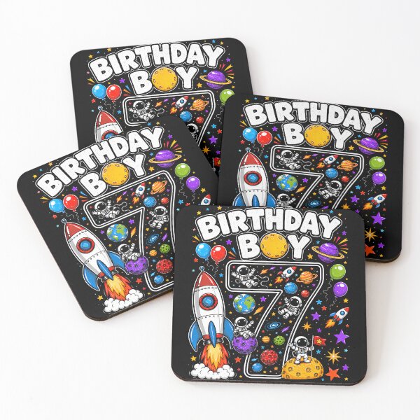 Item preview, Seven 7Th Birthday Astronaut Galaxy Space 7 Year Old Boys designed and sold by PAROSSA.