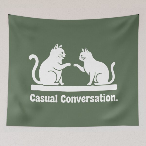 Item preview, Two Cats High Five Casual Conversation Minimalist Design designed and sold by ANJ Creative Designs.