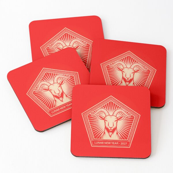 Item preview, Year of the Goat Lunar New Year 2027 Gold Ram Emblem Vector designed and sold by Shutter-Dragon.