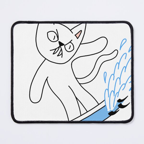 Item preview, mean cat surfing designed and sold by motherbrainart.