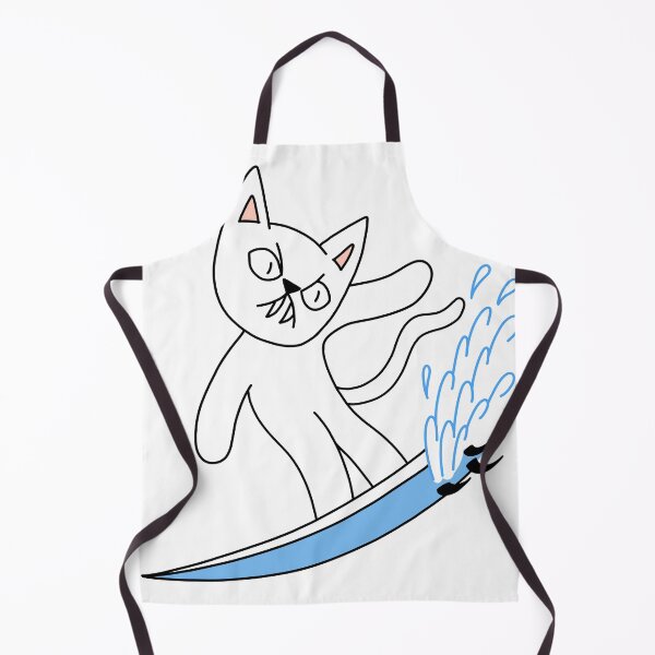 Item preview, mean cat surfing designed and sold by motherbrainart.