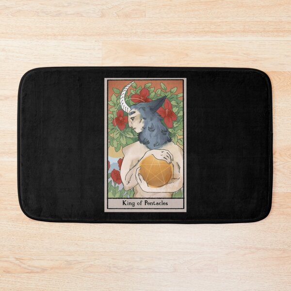 Item preview, Horned King Of Pentacles Mythical Minotaur Tarot Graphic designed and sold by LostLoganTarot.