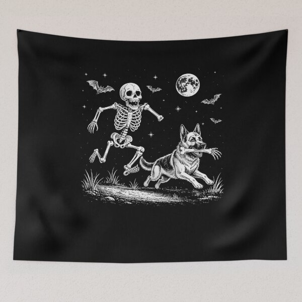 Item preview, Dog Stealing Bone Skeleton Funny Halloween designed and sold by suhairee-studio.