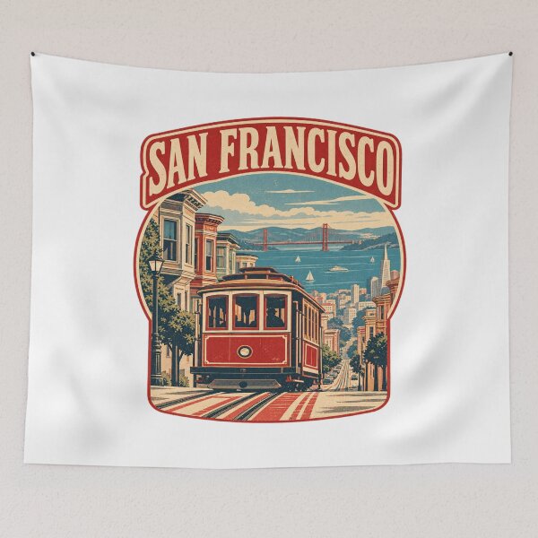Item preview, San Francisco Cable Car Vintage Travel Badge designed and sold by Globalcitytees.