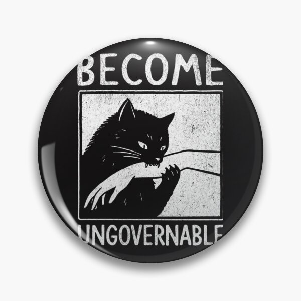 Item preview, Become Ungovernable Black Cat Biting Hand designed and sold by ToguzA.