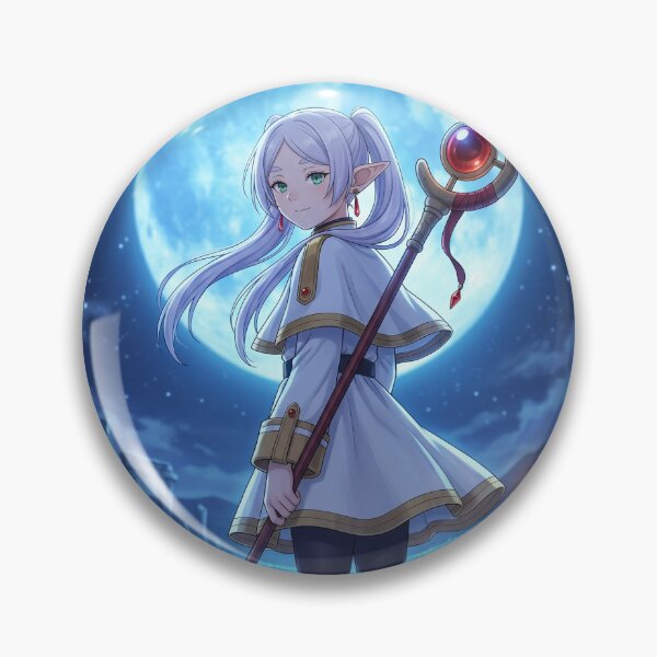Item preview, White-Haired Elven Mage // Anime Illustration - Moonlit Blue Flower Fantasy Art designed and sold by Astraphyllia.