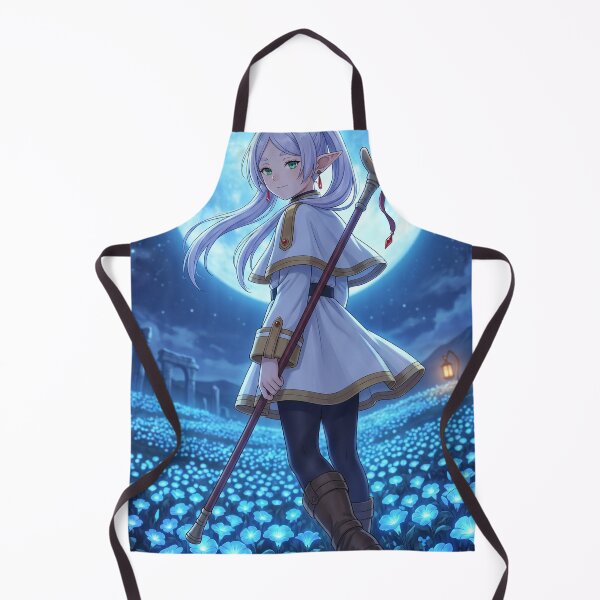 Item preview, White-Haired Elven Mage // Anime Illustration - Moonlit Blue Flower Fantasy Art designed and sold by Astraphyllia.