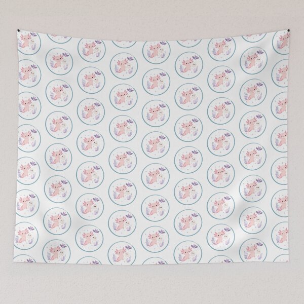 Item preview, Axolotl with ghost and bat friends designed and sold by Pond & Gill Co.
