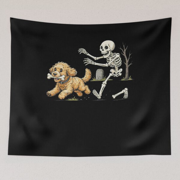 Item preview, Funny Dog Stealing Bone Skeleton Halloween designed and sold by suhairee-studio.