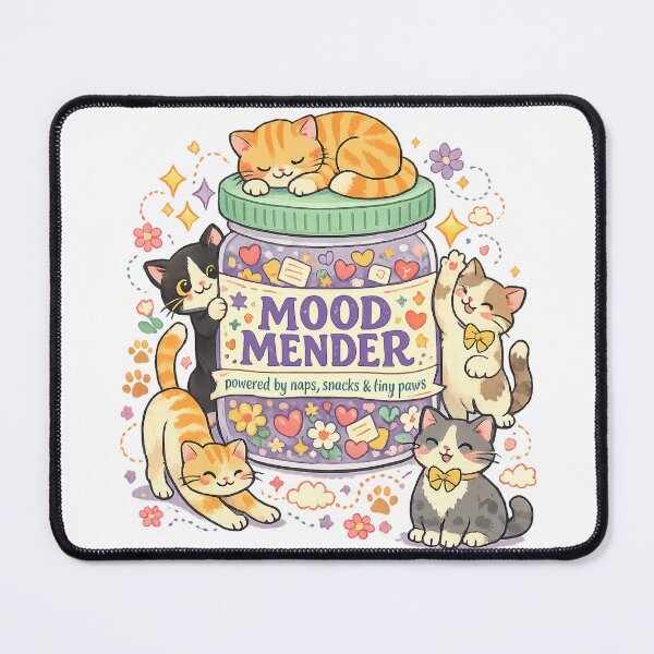 Item preview, Mood Mender Powered by Naps Snacks and Tiny Paws Cute Cat Kawaii Art designed and sold by inkoutninja.