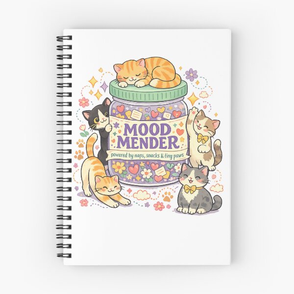 Item preview, Mood Mender Powered by Naps Snacks and Tiny Paws Cute Cat Kawaii Art designed and sold by inkoutninja.