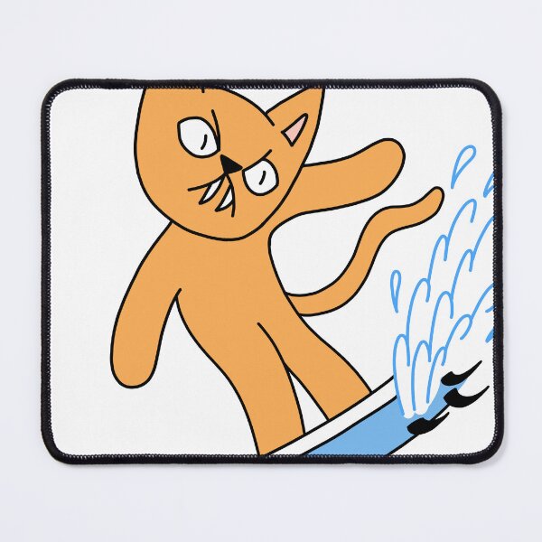Item preview, mean cat surfing - orange designed and sold by motherbrainart.