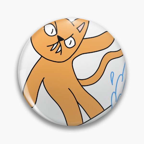 Item preview, mean cat surfing - orange designed and sold by motherbrainart.