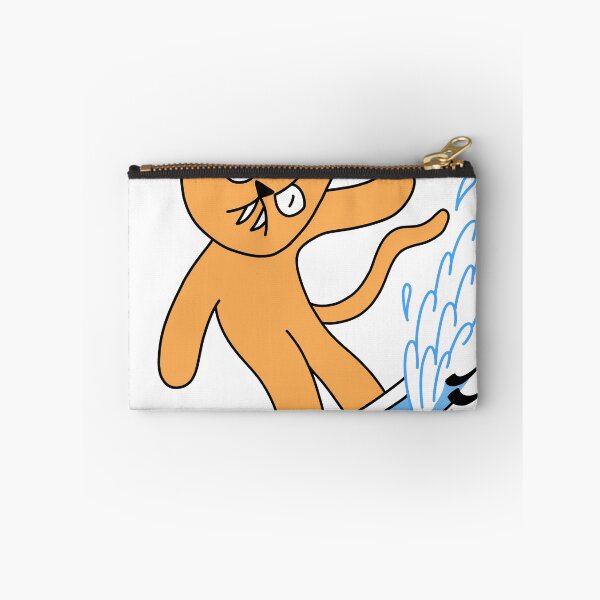 Item preview, mean cat surfing - orange designed and sold by motherbrainart.