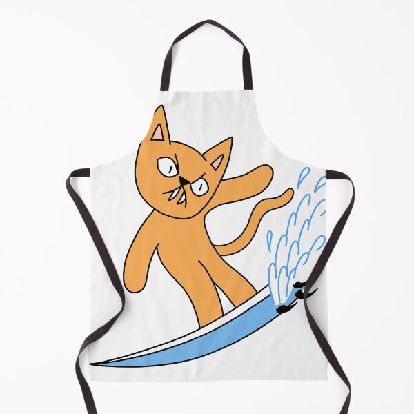 Item preview, mean cat surfing - orange designed and sold by motherbrainart.