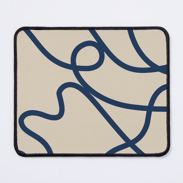 Item preview, Navy Blue Abstract Squiggle Line Art Pattern designed and sold by darkskinbender.