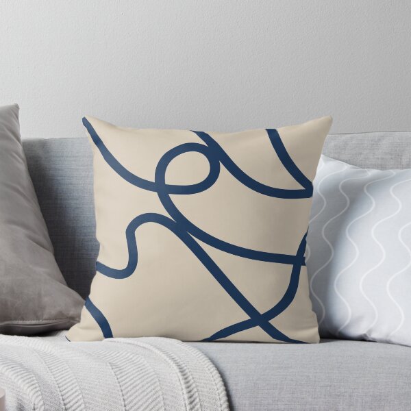 Item preview, Navy Blue Abstract Squiggle Line Art Pattern designed and sold by darkskinbender.