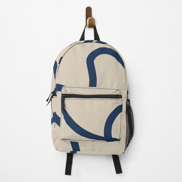 Item preview, Navy Blue Abstract Squiggle Line Art Pattern designed and sold by darkskinbender.