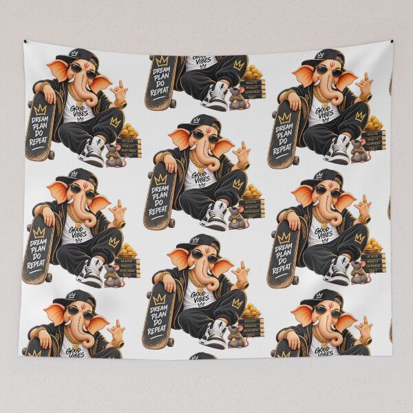Item preview, Gangster Ganesha Streetwear – Good Vibes & Dream Big designed and sold by Arulsha.