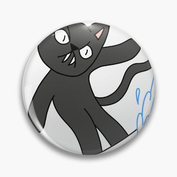 Item preview, mean cat surfing - black designed and sold by motherbrainart.