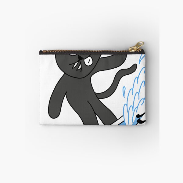 Item preview, mean cat surfing - black designed and sold by motherbrainart.