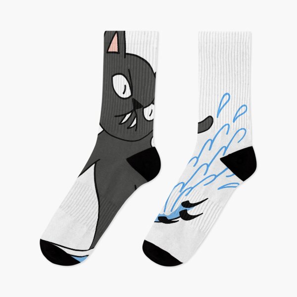 Item preview, mean cat surfing - black designed and sold by motherbrainart.