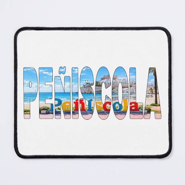 Item preview, PEÑISCOLA - Spain Platja Nord Town Sign and the Peñíscola Castle Sunny designed and sold by Adam Gormley.