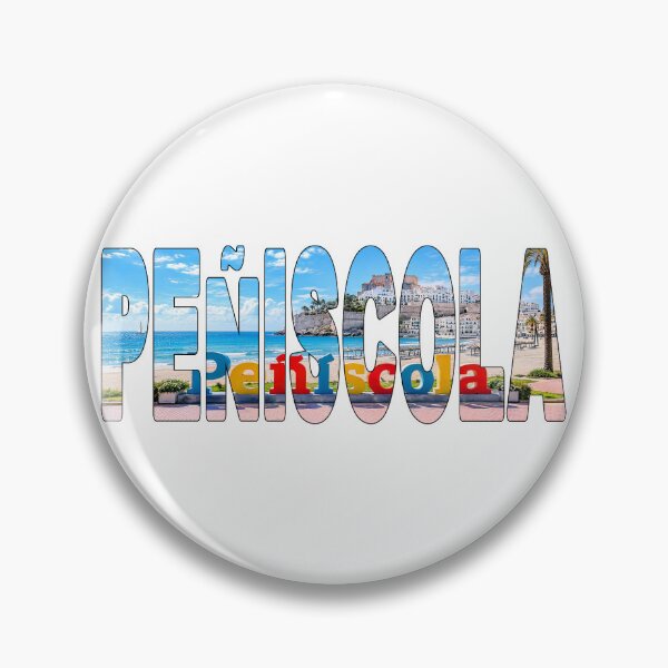 Item preview, PEÑISCOLA - Spain Platja Nord Town Sign and the Peñíscola Castle Sunny designed and sold by Adam Gormley.