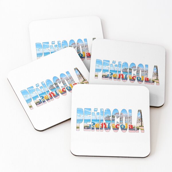 Item preview, PEÑISCOLA - Spain Platja Nord Town Sign and the Peñíscola Castle Sunny designed and sold by Adam Gormley.