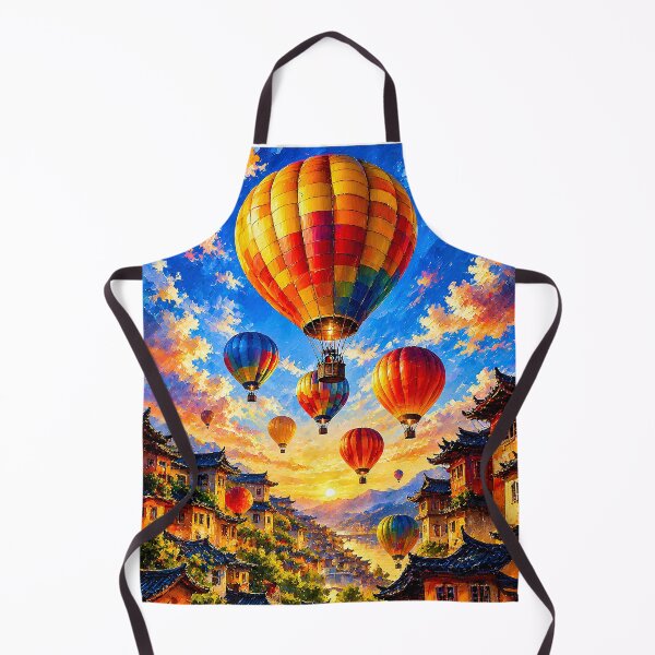 Item preview, Colorful Hot Air Balloons Over Asian Village designed and sold by Extravanganzza.