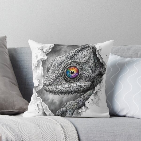 Item preview, 3D Ink Chameleon Portrait with Vibrant Rainbow Eye designed and sold by digital.stickerperso.com.