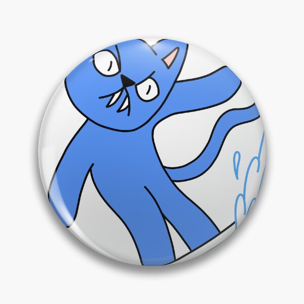 Item preview, mean cat surfing - blue designed and sold by motherbrainart.