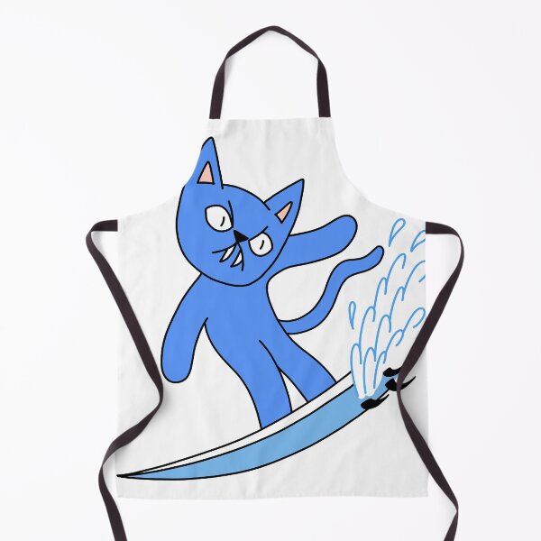 Item preview, mean cat surfing - blue designed and sold by motherbrainart.