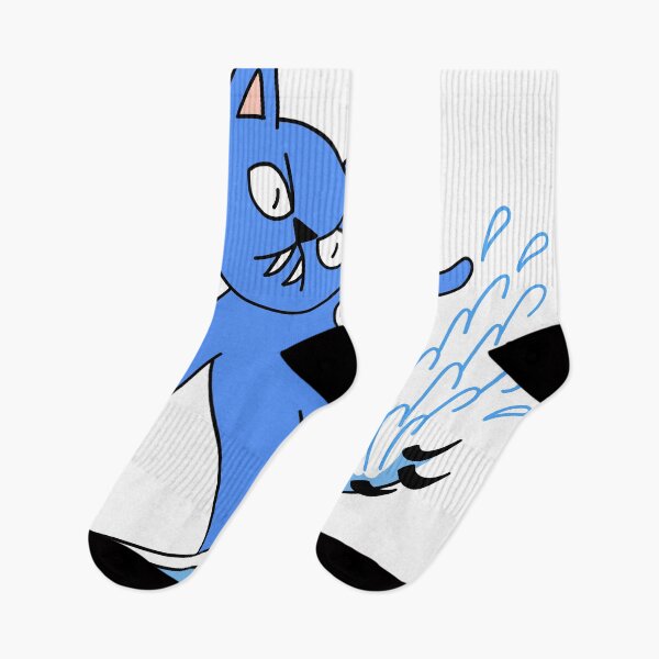 Item preview, mean cat surfing - blue designed and sold by motherbrainart.