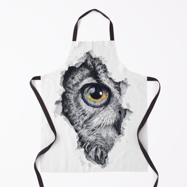 Item preview, Owl Ink Portrait with Vibrant Rainbow Eye designed and sold by digital.stickerperso.com.